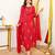 Red embroidered mul chanderi silk kurta set with chanderi dupatta