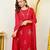 Red embroidered mul chanderi silk kurta set with chanderi dupatta