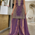 Onion pink embroidered shimmer silk kurta with palazzo and dupatta set