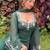 Zari green embroidered georgette kurta palazzo set with dupatta
