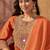 Orange embroidered french crepe kurta palazzo set with organza silk dupatta