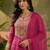 Pink embroidered french crepe kurta palazzo set with organza silk dupatta