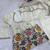 Cream beads embroidered chinon silk kurta blouse with palazzo set