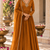 Burnt orange cotton handwork anarkali suit set