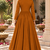 Burnt orange cotton handwork anarkali suit set