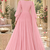Baby pink cotton pleated anarkali suit