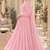 Baby pink cotton pleated anarkali suit