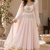 Baby pink cotton gota patti handwork anarkali suit set