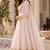 Baby pink cotton gota patti handwork anarkali suit set