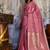 Baby pink satin handloom weaving festive wear saree