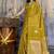 Mustard satin handloom weaving festive wear saree
