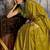 Mustard satin handloom weaving festive wear saree