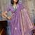 Lavender satin handloom weaving festive wear saree