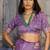 Lavender satin handloom weaving festive wear saree