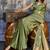 Olive satin handloom weaving festive wear saree