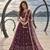 WINE  NET THREAD WITH ZARI AND SEQUINCE WORK FESTIVE LEHENGA CHOLI SET FOR WOMEN'S