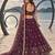WINE  NET THREAD WITH ZARI AND SEQUINCE WORK FESTIVE LEHENGA CHOLI SET FOR WOMEN'S