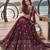 WINE  NET THREAD WITH ZARI AND SEQUINCE WORK FESTIVE LEHENGA CHOLI SET FOR WOMEN'S
