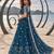 MOR PEACH BLUE CHIQU NET THREAD WITH ZARI AND SEQUINCE WORK FESTIVE LEHENGA CHOLI SET FOR WOMEN'S