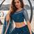 MOR PEACH BLUE CHIQU NET THREAD WITH ZARI AND SEQUINCE WORK FESTIVE LEHENGA CHOLI SET FOR WOMEN'S