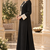 Black rayon handwork suit set