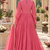Carrot pink cotton pleated anarkali suit