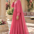 Carrot pink cotton pleated anarkali suit