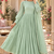Mint green cotton pleated anarkali suit