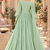 Mint green cotton pleated anarkali suit
