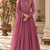 Purple cotton handwork anarkali suit set