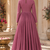 Purple cotton handwork anarkali suit set