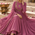 Purple cotton handwork anarkali suit set