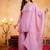 Pink sequins embroidered silk kurta plazzo dupatta set for women