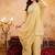 Yellow sequins embroidered silk kurta plazzo dupatta set for women