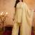 Yellow sequins embroidered silk kurta plazzo dupatta set for women