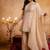 Orange sequins embroidered silk kurta plazzo dupatta set for women