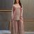 Mauve zari & thread embroidered viscose kurta plazzo dupatta set for women