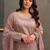 Mauve zari & thread embroidered viscose kurta plazzo dupatta set for women