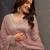 Mauve zari & thread embroidered viscose kurta plazzo dupatta set for women