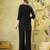 Black floral embroidered rayon co-ord set for women