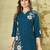 Blue floral embroidered rayon co-ord set for women