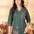 Green floral embroidered rayon co-ord set for women