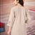 Cream floral embroidered rayon co-ord set for women