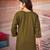 Dark green floral embroidered rayon co-ord set for women