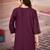 Wine floral embroidered rayon co-ord set for women