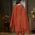 Orange floral embroidered silk kurti pent dupatta set for women