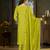 Green floral embroidered silk kurti pent dupatta set for women