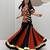 Black Multicolour Thread Navratri Lehenga Choli