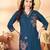 Blue floral embroidered rayon co-ord set for women