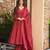 Red digital printed cotton kurta plazzo dupatta set for women